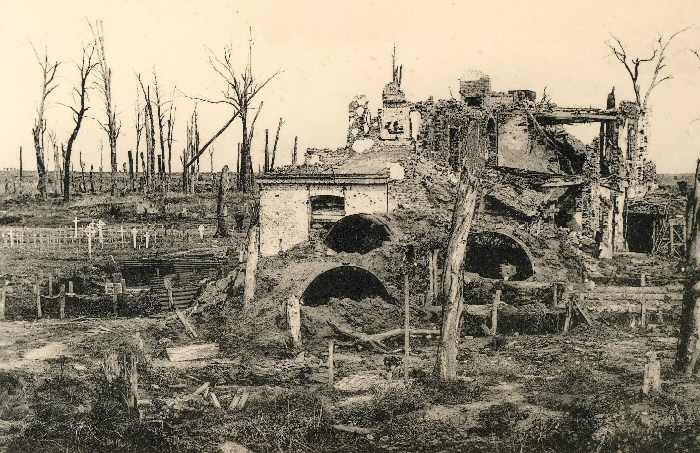 Potijze Chateau Grounds Cemetery just after the War