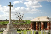 Sunken Road Cemetery with 2nd Canadian Sunken Road Cemetery visible on the slope behind