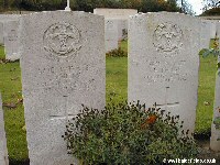 Graves of Philby brothers next to each other at Flatiron Copse Cemetery