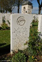 Stone marking where the New Zealand Unknown Warrior was buried at Caterpillar Cemetery