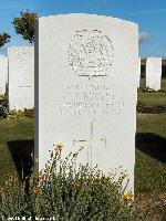 The grave of Pte George Nugent at Ovillers Military Cemetery