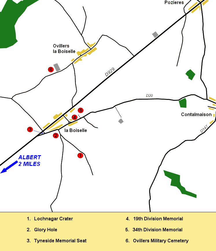 Map of Ovillers & la Boiselle area