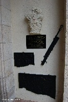 Remnants of the original church in the porch of the chapel