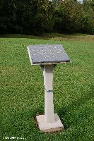 A memorial in the form of a lectern near the chapel
