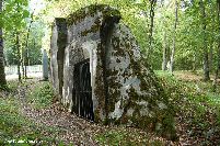 The site was camoflagued; concrete structures were painted green