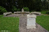 Fountain in the centre of what was once the village of Ornes
