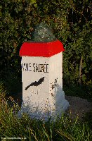 One of the stone markers which line the Voie Scaree