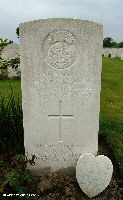 Private memorial by the grave of Private Henry Evans