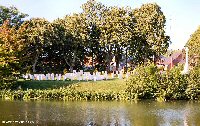 Ramparts Cemetery from across the moat