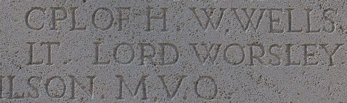Lord Worsley's name on the Household Cavalry Memorial