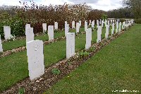 Graves of First Battalion DCLI men at the cemetery