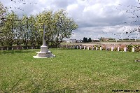 Special memorial stones at the edges of Tuileries British Cemetery....the original graves were destroyed by shelling