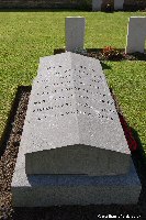The tombstone of Second Lieutenant  Baron de Gunzberg at Zillebeke Churchyard