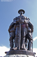 Statues of soldiers on top of the 37th Division Memorial