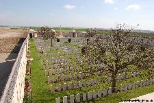 View of Dud Corner Cemetery and the battlefield from the viewing platform