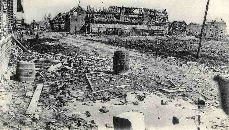 A street in Neuve Chapelle after the battle