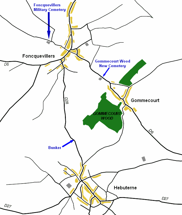 Map of Gommecourt area