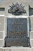 The 1st Australian Division memorial inscription