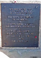 The plaque on front of the Tank Memorial at Pozieres