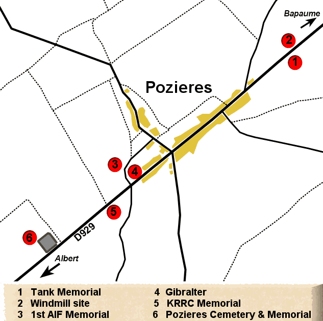 Map of Pozieres area